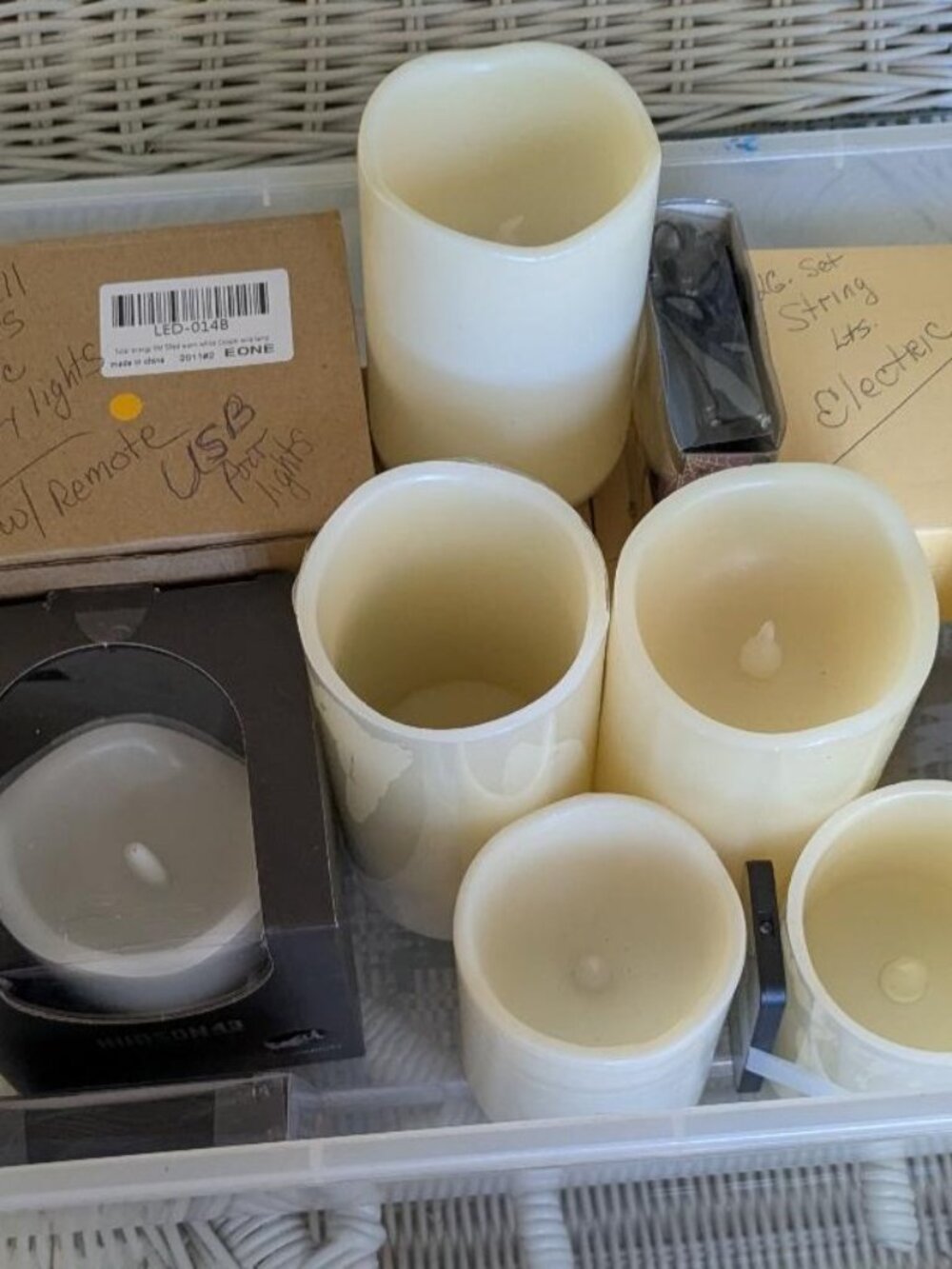 Large Lot of luminaries Battery Operated and Electric Candles and Fairy Lights